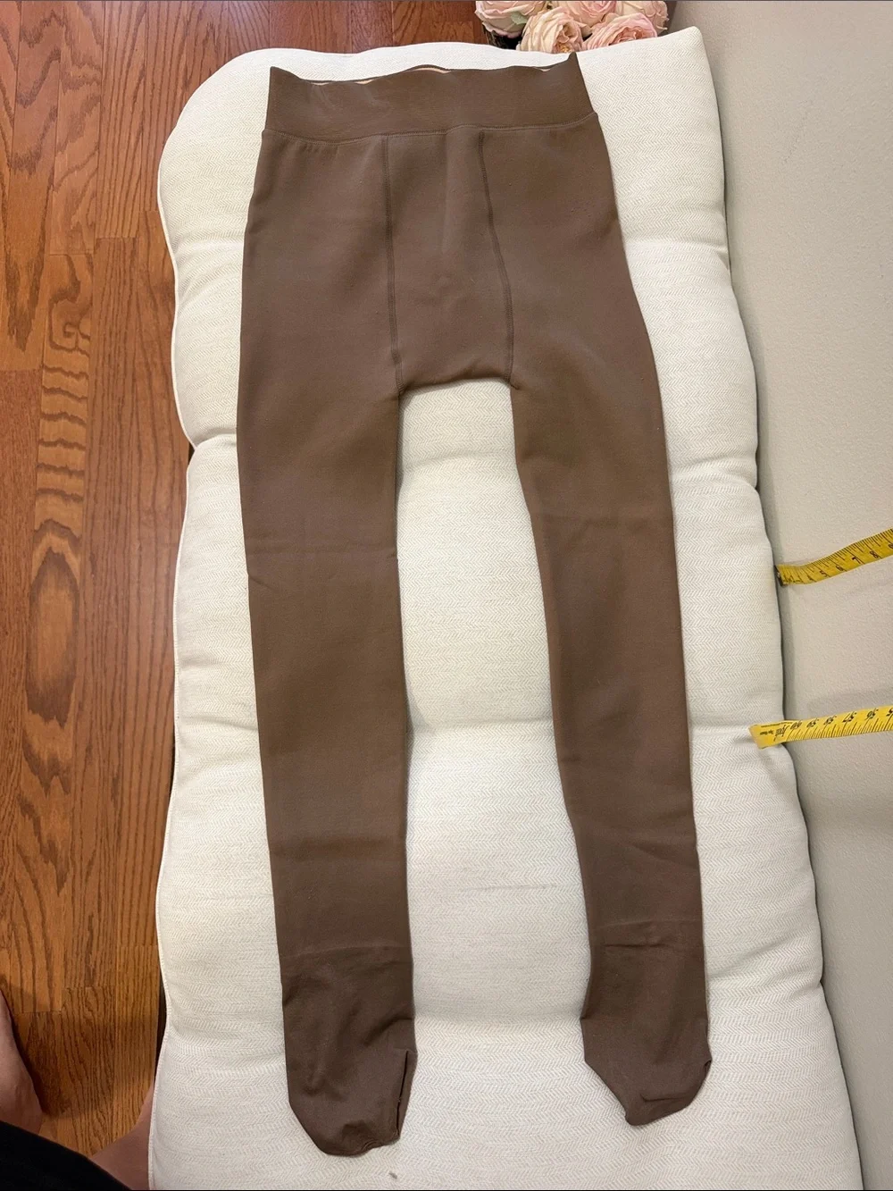 Brown Footed Flannel Lined Tights for Women - Smooth Stretch Hosiery